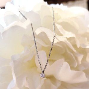 TIFFANY & CO Solitare Necklace PT 950 on 15.74 inch chain